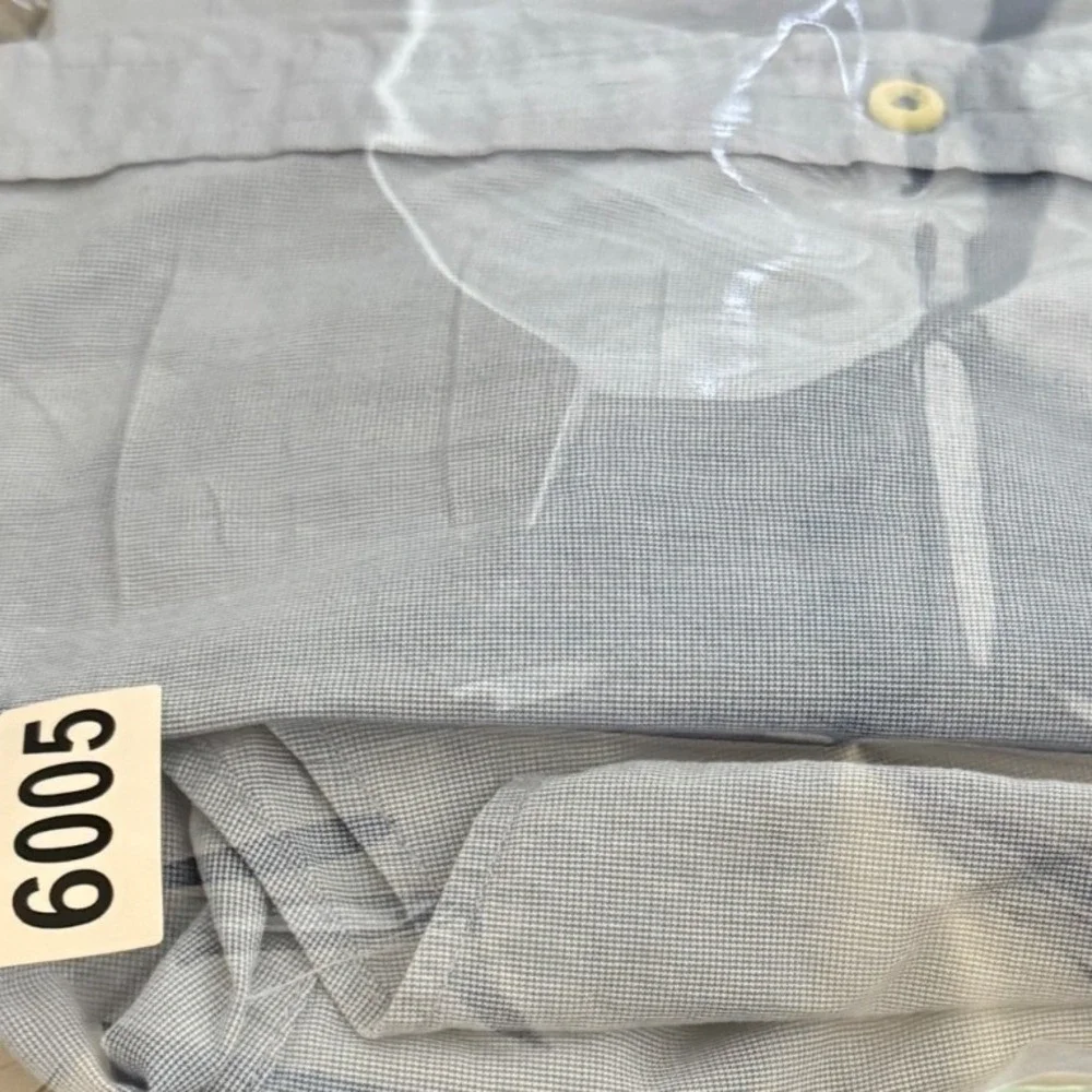 Banana Republic Shirt Men Large Blue Short Sleeve‎ Cotton Stretch Utility Casual